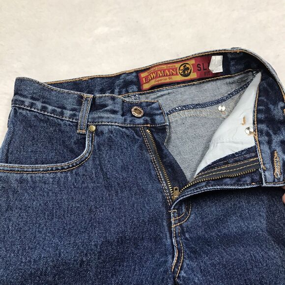 80s LAWMAN WESTERN Jean Women 1(24x34) Slim Fit Long Inseam Button Leg Vintage - Picture 15 of 16